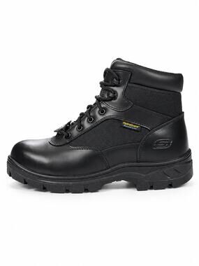 NWT Men's Skechers Wascana Black Comp Toe Lace Up Work Boot 77522/BLK